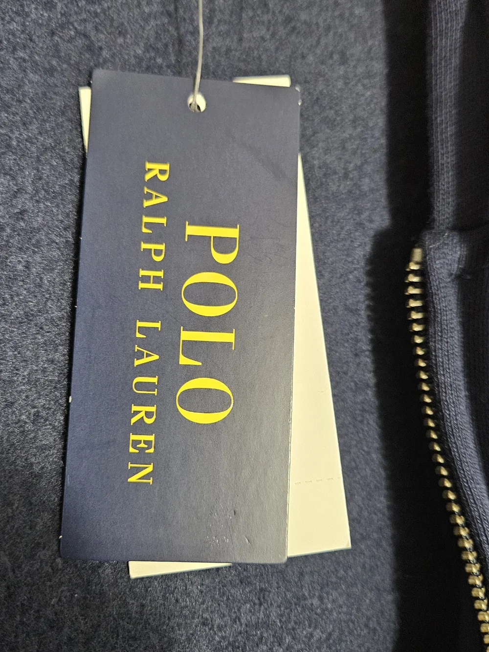 NWT Men's Polo Ralph Lauren Logo-Embroidered Full-Zip Hoodie in Navy Size XL